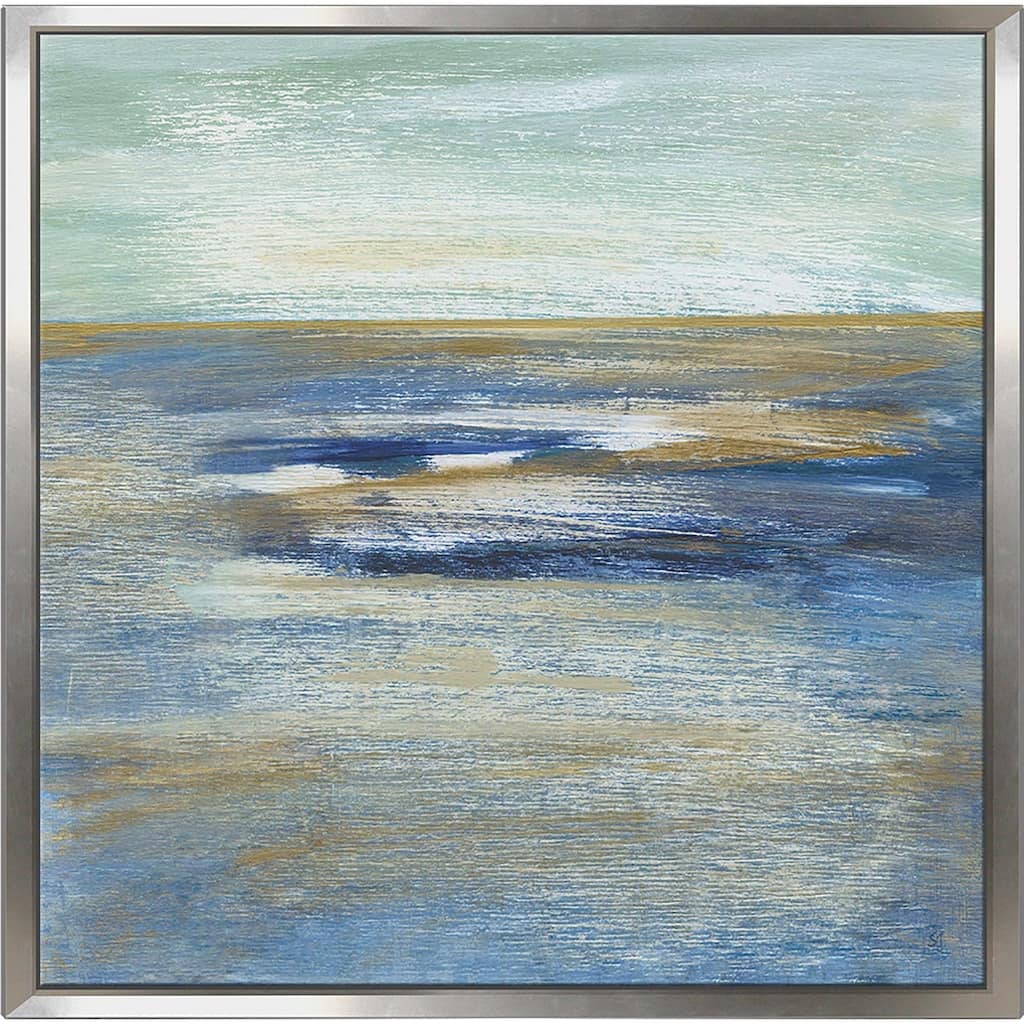 "Tuscan Shore II" by Susan Jill Print on Canvas in Floating Frame - Blue