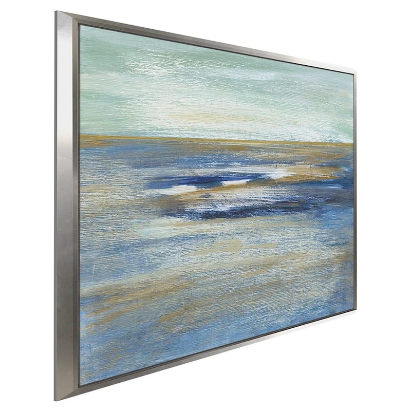 "Tuscan Shore II" by Susan Jill Print on Canvas in Floating Frame - Blue
