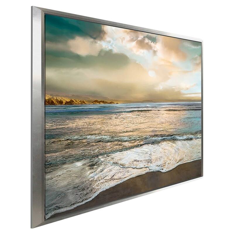 "Nuance" by Mike Calascibetta Print on Canvas in Floating Frame - Blue