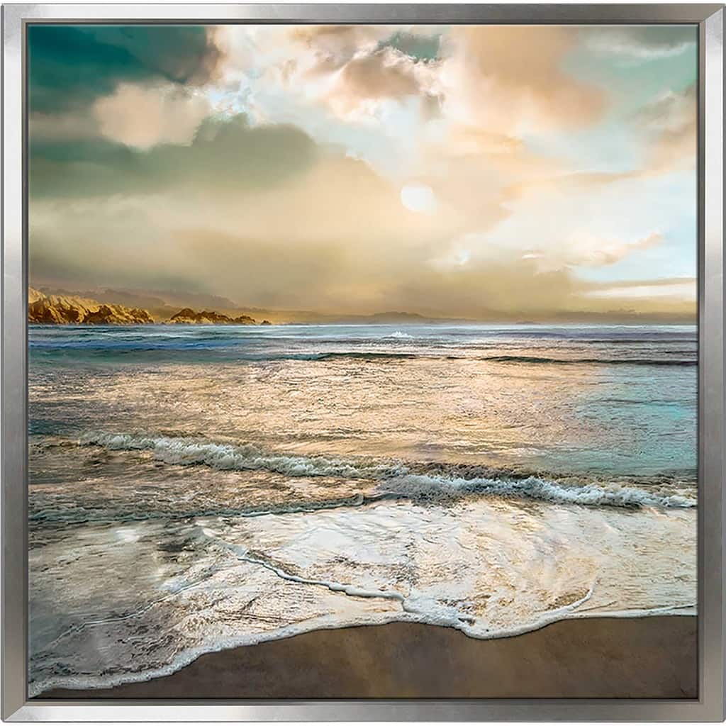 "Nuance" by Mike Calascibetta Print on Canvas in Floating Frame - Blue