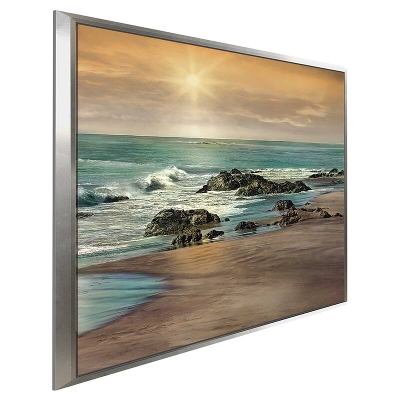 "Near Dusk" by Mike Calascibetta Print on Canvas in Floating Frame - Blue