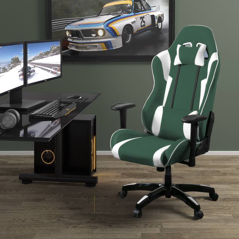 Porch & Den Banton Bonded Leather, Fabric, and Mesh High-back Ergonomic Gaming Chair