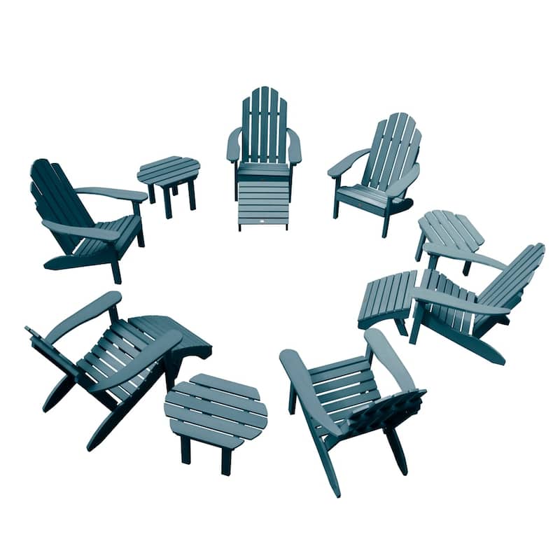 HIGHWOOD 12-Piece Adirondack Patio Conversation Set - Nantucket Blue