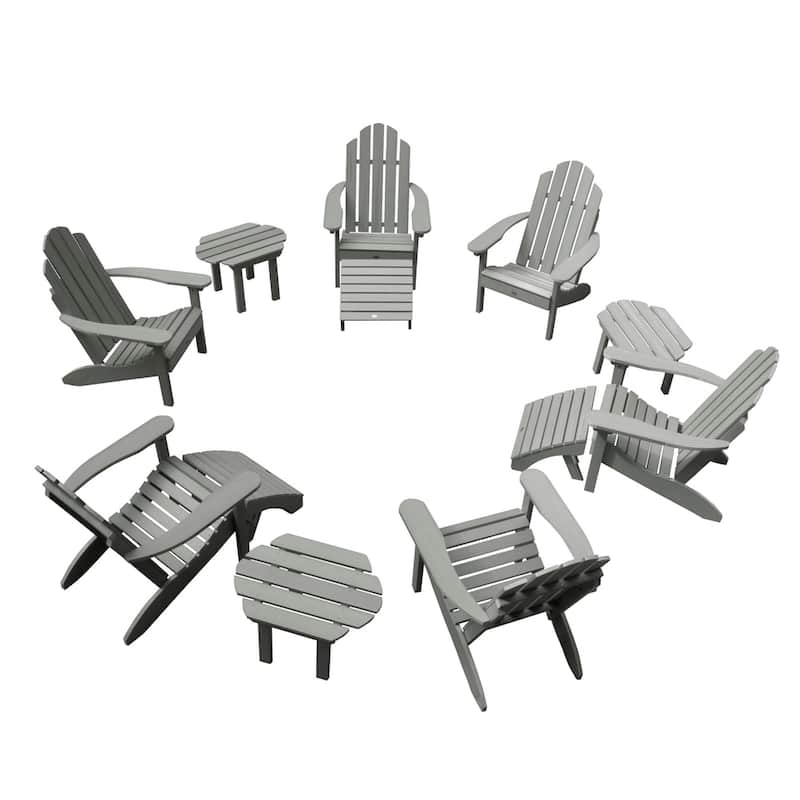 HIGHWOOD 12-Piece Adirondack Patio Conversation Set - Coastal Teak
