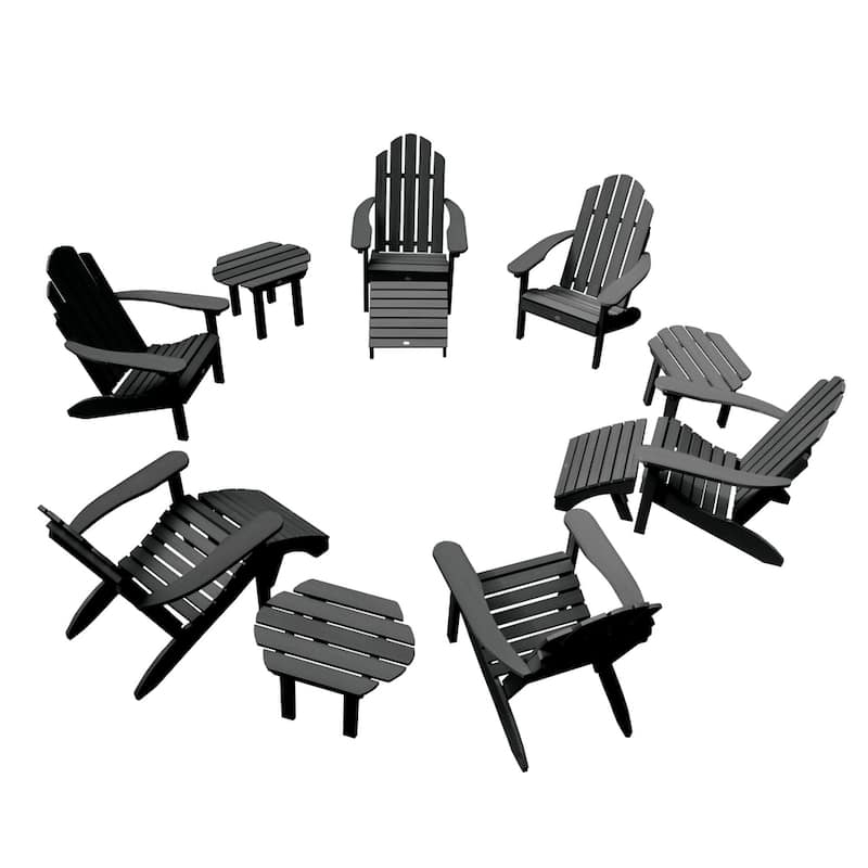 HIGHWOOD 12-Piece Adirondack Patio Conversation Set - Black