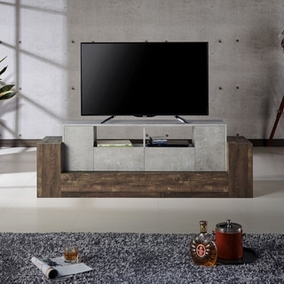 71-inch Reclaimed Oak/ Faux Concrete TV Stand