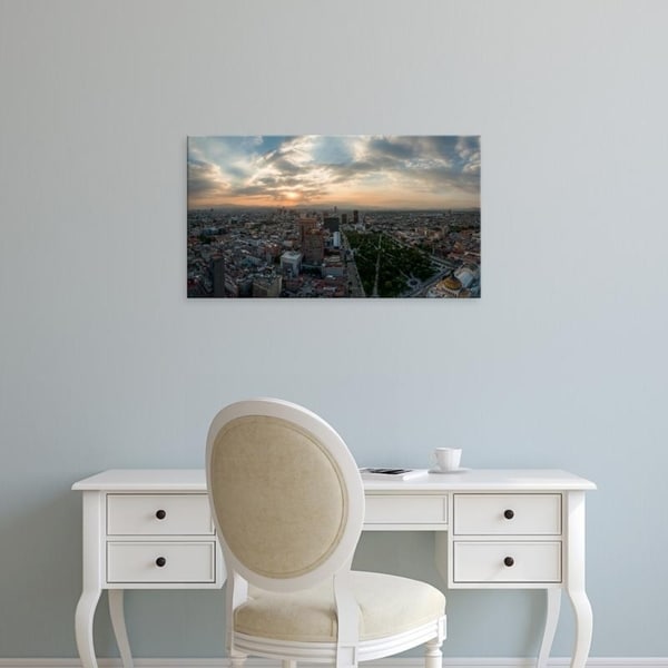 Easy Art Prints Panoramic Images's 'Aerial view of cityscape from Torre Latinoamericana, Mexico City, Mexico' Premium Canvas Art