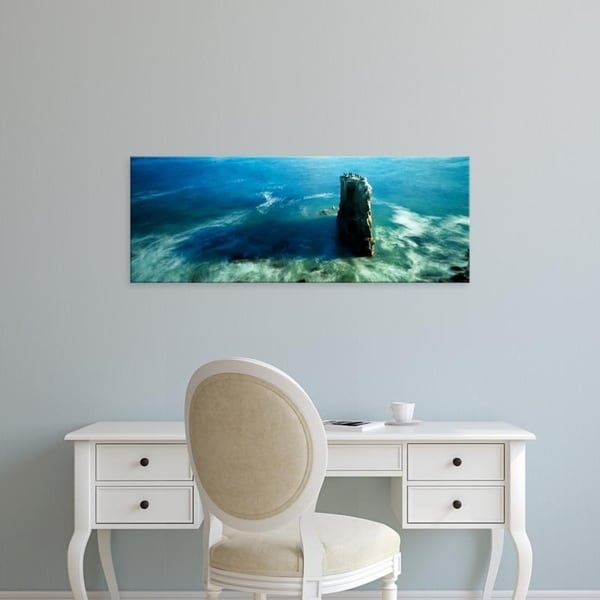 Easy Art Prints Panoramic Images's 'High angle view of a rock formation in the sea, Santa Cruz, California' Premium Canvas Art