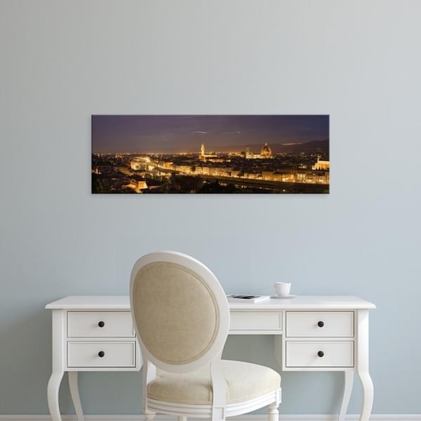 Easy Art Prints Panoramic Images's 'Ponte Vecchio, Arno River, Duomo Santa Maria Del Fiore, Florence, Tuscany, Italy' Canvas Art