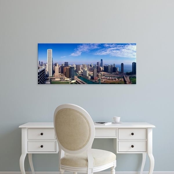 Easy Art Prints Panoramic Images's 'Panoramic view of Chicago River and Chicago skyline, IL' Premium Canvas Art
