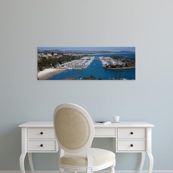 Easy Art Prints Panoramic Images's 'View of a harbor, Dana Point Harbor, Dana Point, Orange County, California' Canvas Art