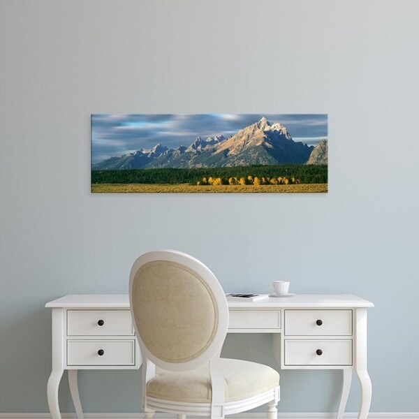 Easy Art Prints Panoramic Images's 'Clouds over mountain range, Teton Range, Grand Teton National Park, Wyoming' Canvas Art