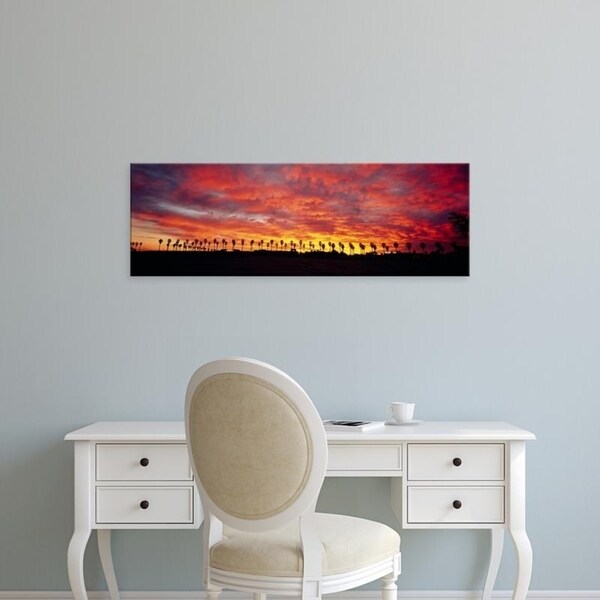 Easy Art Prints Panoramic Images's 'Silhouette of palm trees at sunrise, San Diego, San Diego County, California' Canvas Art