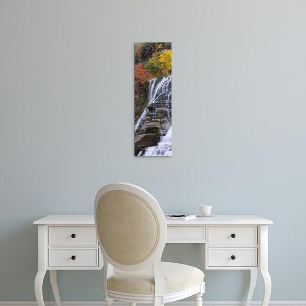 Easy Art Prints Panoramic Images's 'Low angle view of a waterfall, Ithaca Falls, Tompkins County, Ithaca, New York' Canvas Art