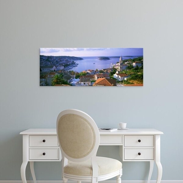 Easy Art Prints Panoramic Images's 'Town On The Waterfront, Hvar Island, Hvar, Croatia' Premium Canvas Art