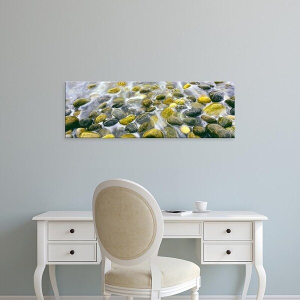 Easy Art Prints Panoramic Images's 'Surf and pebbles, Calumet Beach, La Jolla, San Diego, San Diego, California' Canvas Art
