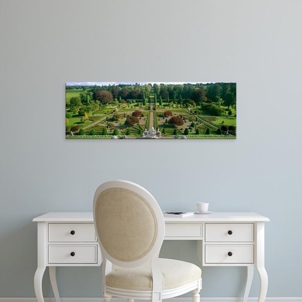 Easy Art Prints Panoramic Images's 'Formal gardens of a castle, Drummond Castle, Perthshire, Scotland' Premium Canvas Art