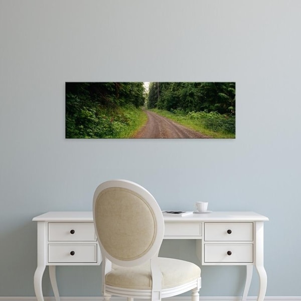 Easy Art Prints Panoramic Images's 'Road passing through a forest, Olympic National Park, Washington State' Premium Canvas Art