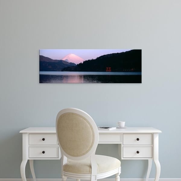 Easy Art Prints Panoramic Images's 'Mountains, Lake Ashinoko, Mt Fuji, Hakone, Kanagawa Prefecture, Japan' Canvas Art