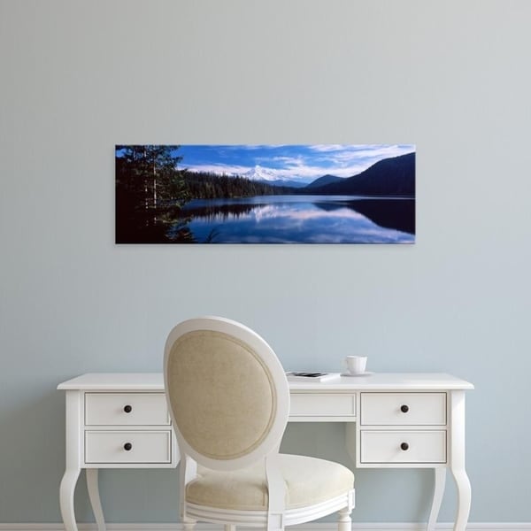 Easy Art Prints Panoramic Images's 'Reflection of clouds in water, Lost Lake, Mt. Hood National Forest, Oregon' Canvas Art