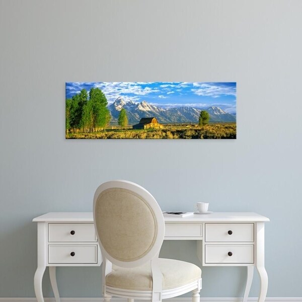 Easy Art Prints Panoramic Images's 'Moulton Barn, Teton Range, Mormon Row, Grand Teton National Park, Wyoming' Canvas Art