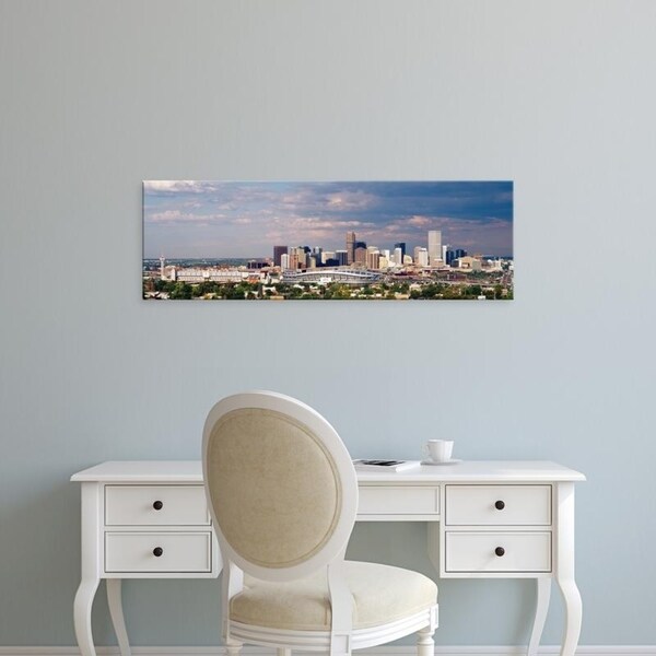 Easy Art Prints Panoramic Images's 'Skyline with Invesco Stadium, Denver, Colorado, USA' Premium Canvas Art