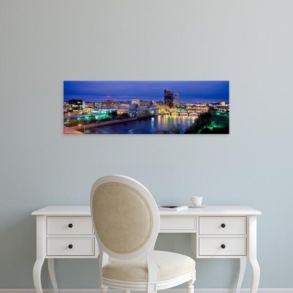 Easy Art Prints Panoramic Images S Grand Rapids At Dusk Kent County Michigan Usa Premium Canvas Art