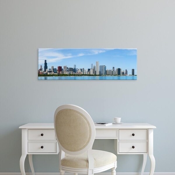 Easy Art Prints Panoramic Images's 'City at the waterfront, Lake Michigan, Chicago, Cook County, Illinois' Premium Canvas Art