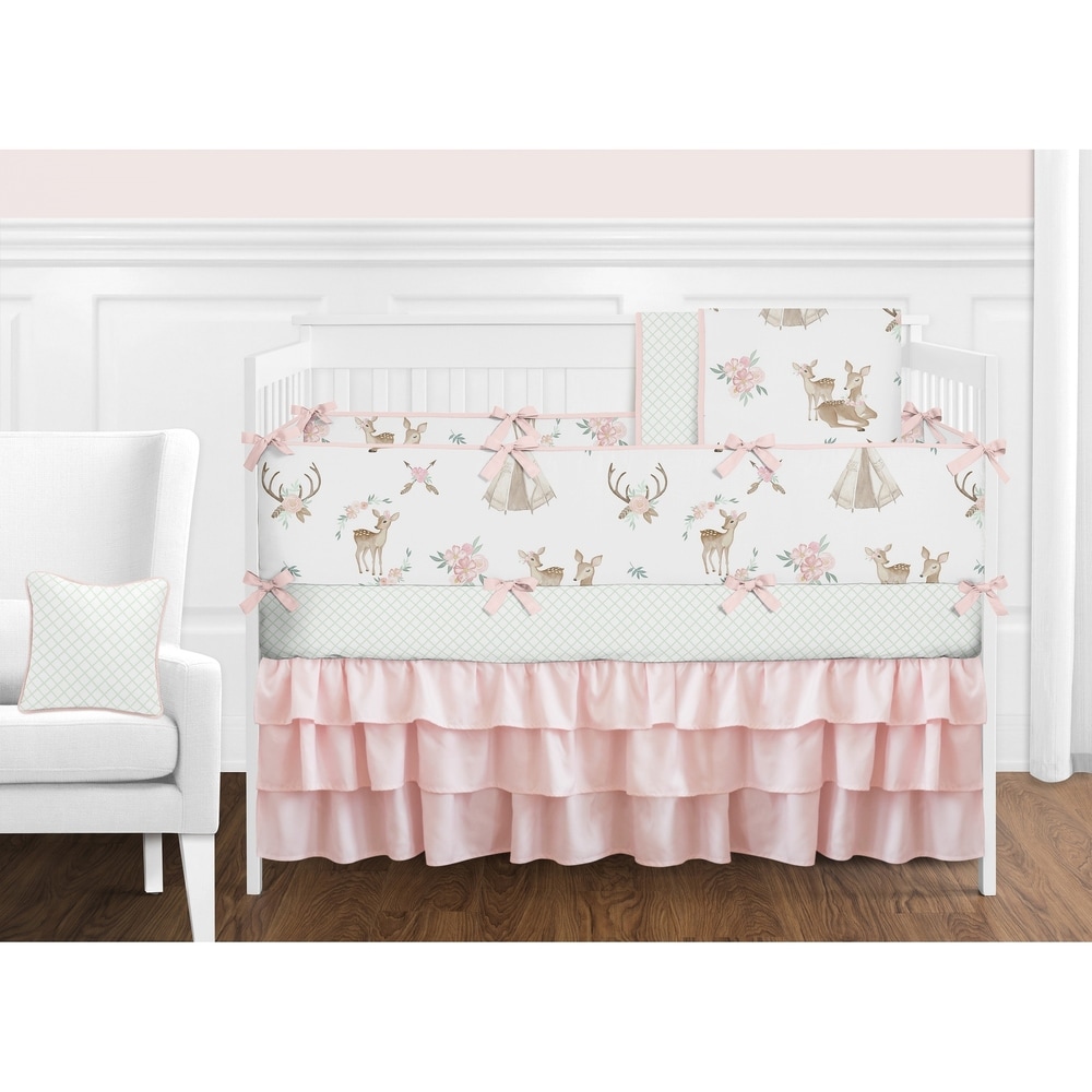 blush pink cot bedding