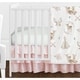 preview thumbnail 6 of 4, Sweet Jojo Designs Blush Pink Mint White Boho Watercolor Woodland Deer Floral Collection Girl 11-piece Crib Bedding Set