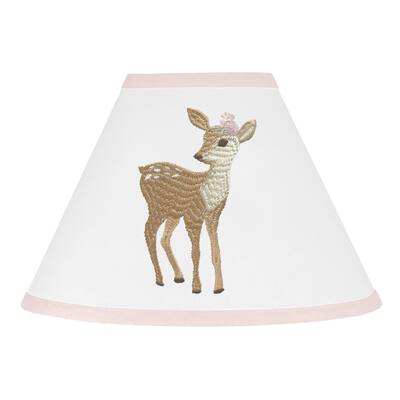 Sweet Jojo Designs Blush Pink and White Woodland Deer Floral Collection Lamp Shade