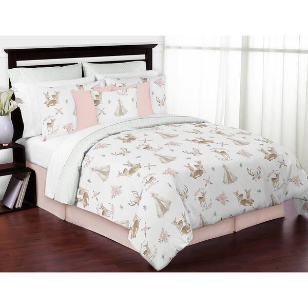 Shop Sweet Jojo Designs Blush Pink Mint Watercolor Woodland Deer