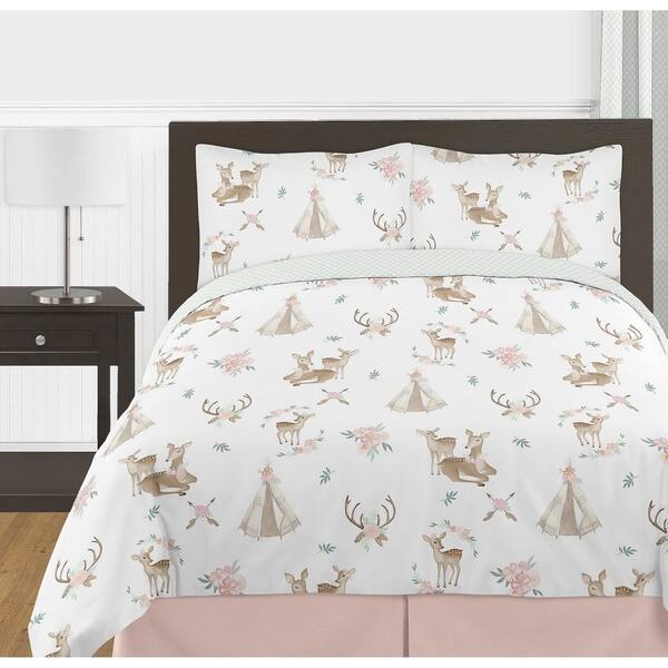 Shop Sweet Jojo Designs Blush Pink Mint Watercolor Woodland Deer