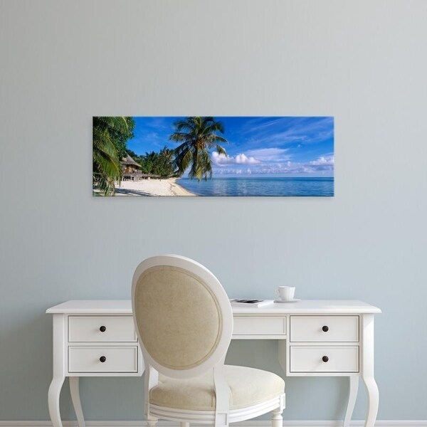 Easy Art Prints Panoramic Images's 'Tourist Resort On The Beach, Matira Beach, Bora Bora, French Polynesia' Premium Canvas Art