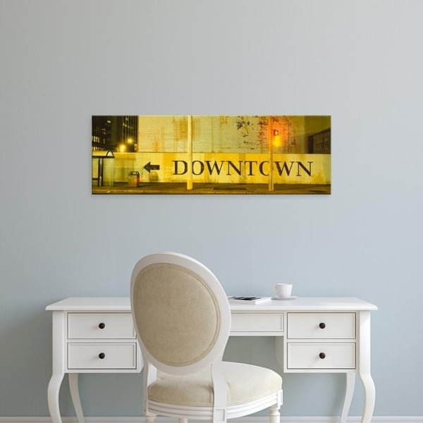 Easy Art Prints Panoramic Images's 'Downtown Sign Printed On A Wall, San Francisco, California, USA' Premium Canvas Art