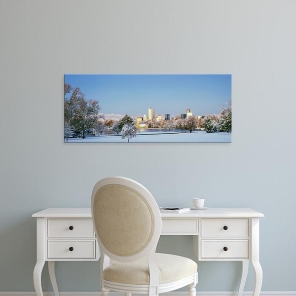Easy Art Prints Panoramic Images's 'City Park covered with snow at winter, City Park, Denver, Colorado, USA' Premium Canvas Art