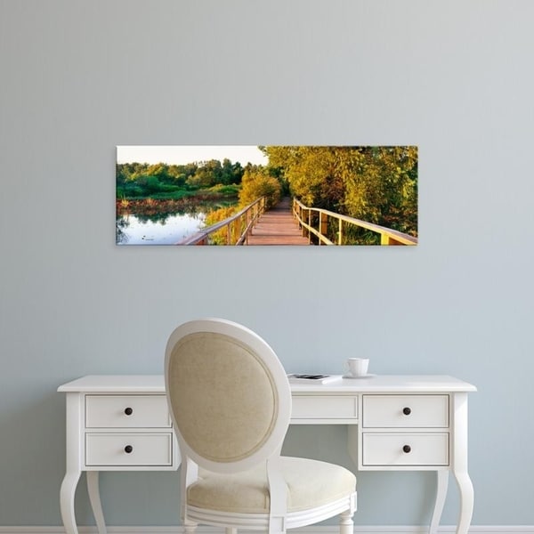 Easy Art Prints Panoramic Images's 'Boardwalk in a forest, Magee Marsh Wildlife Area, Oak Harbor, Ohio, USA' Premium Canvas Art