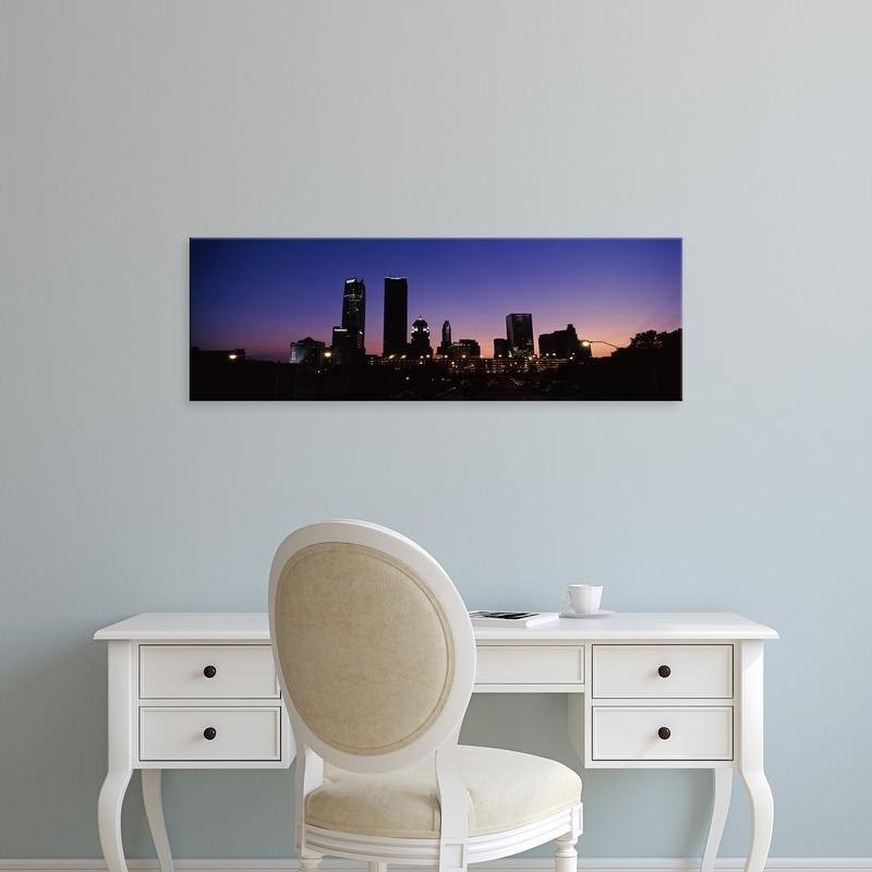 Easy Art Prints Panoramic Images's 'Downtown skyline at night, Oklahoma City, Oklahoma, USA' Premium Canvas Art