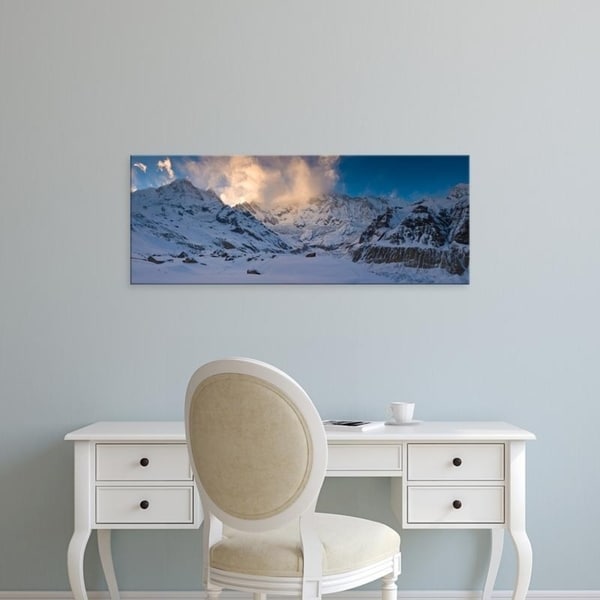 Easy Art Prints Panoramic Images's 'Snowcapped mountain, Annapurna Base Camp, Annapurna Range, Himalayas, Nepal' Canvas Art