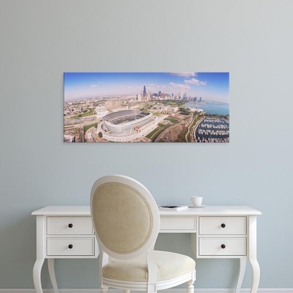 Easy Art Prints Panoramic Images's 'Aerial view of a stadium, Soldier Field, Chicago, Illinois, USA' Premium Canvas Art