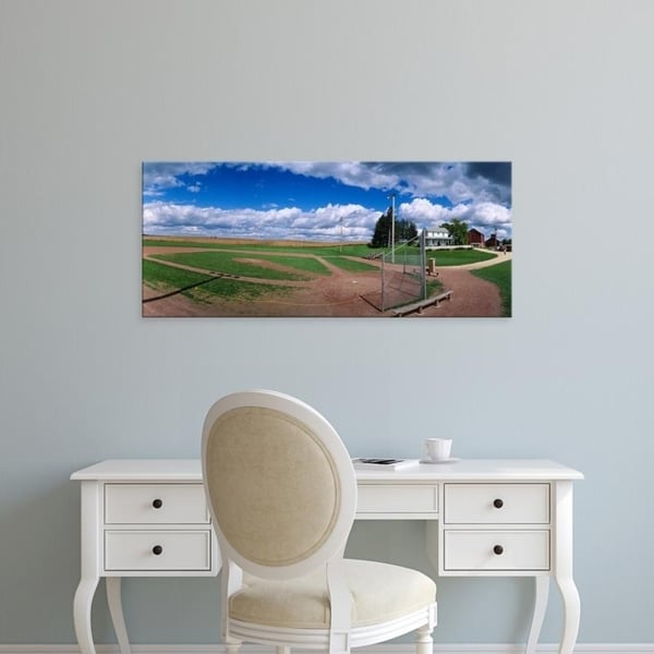 Easy Art Prints Panoramic Images's 'Clouds over a baseball field, Field of Dreams, Dyersville, Iowa, USA' Premium Canvas Art