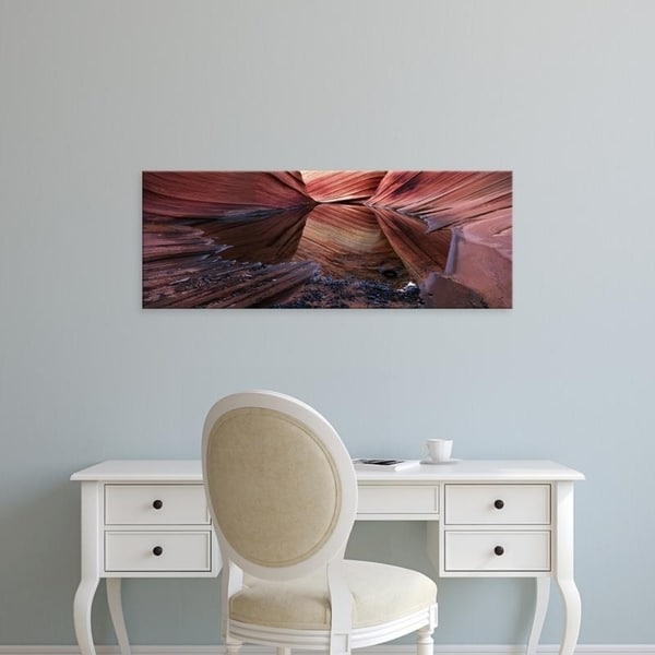 Easy Art Prints Panoramic Images's 'Reflection of cliffs in water, Vermillion Cliffs, Arizona, USA' Premium Canvas Art