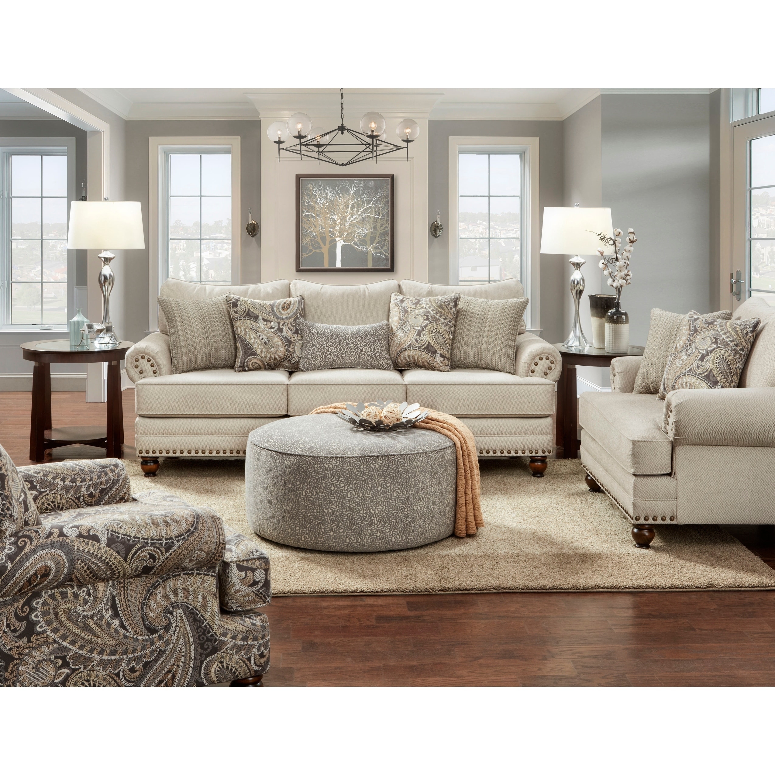 Carys Doe Off White Polyester Sofa On Sale Overstock 24174741