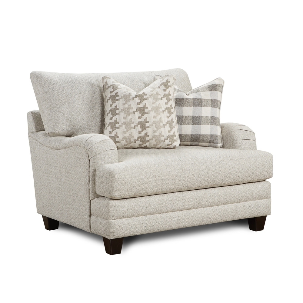 Overstock Basic Off-White Wool Chair and a Half