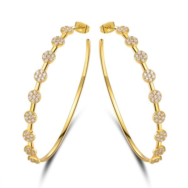 Gold Plated Swarovski Crystal Hoop Earrings Gold Plated Swarovski Crystal Hoop Earrings