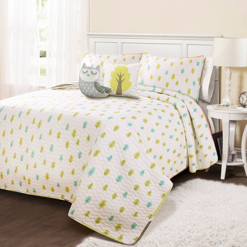 Lush Decor Owl Stripe Quilt Set