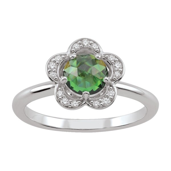 green cubic zirconia ring