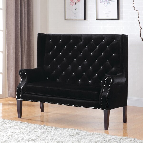Shop Silver Orchid Heston Transitional Rhinestone Settee