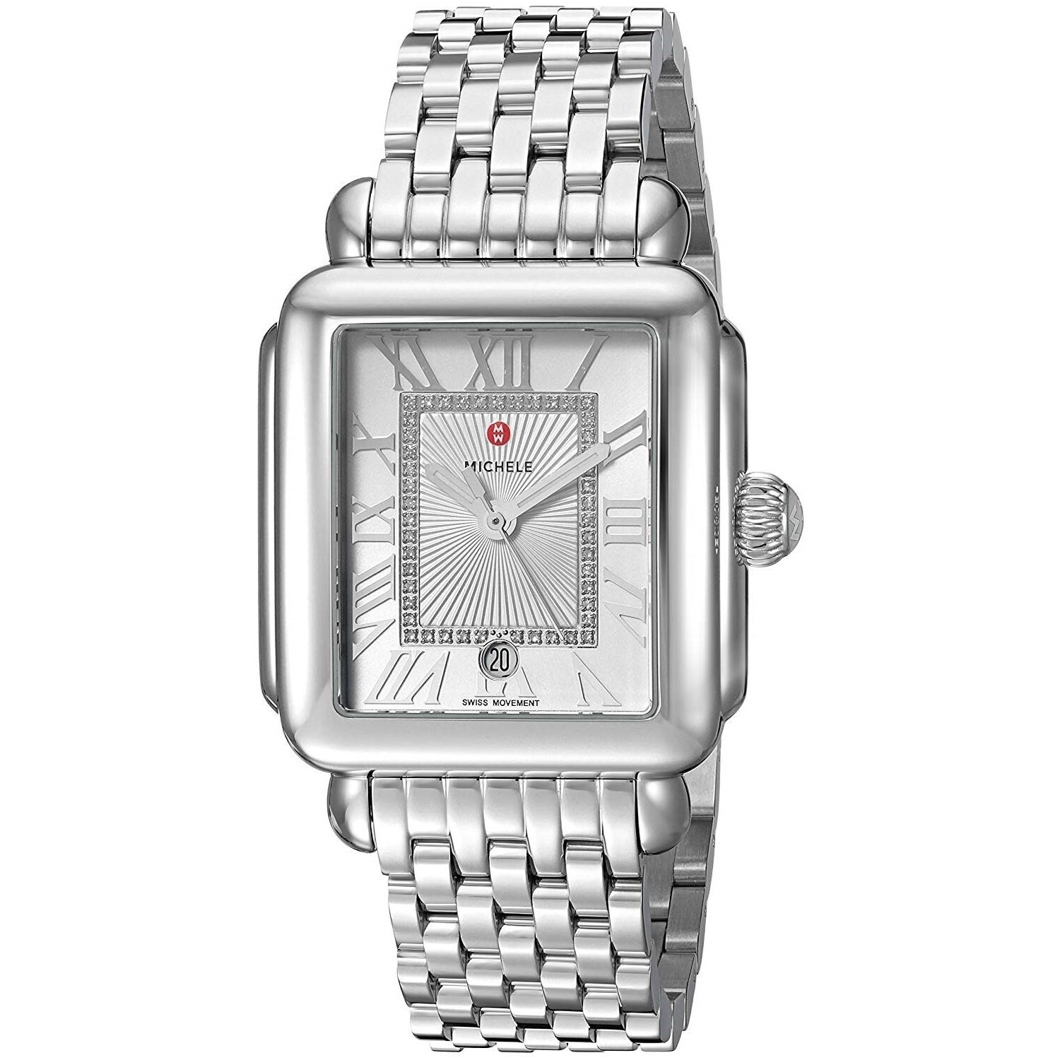 Michele Women's MWW06T000141 'Deco Madison' Diamond Stainless Steel Watch