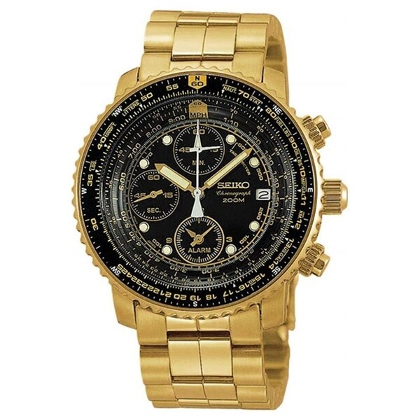 seiko chronograph gold watch